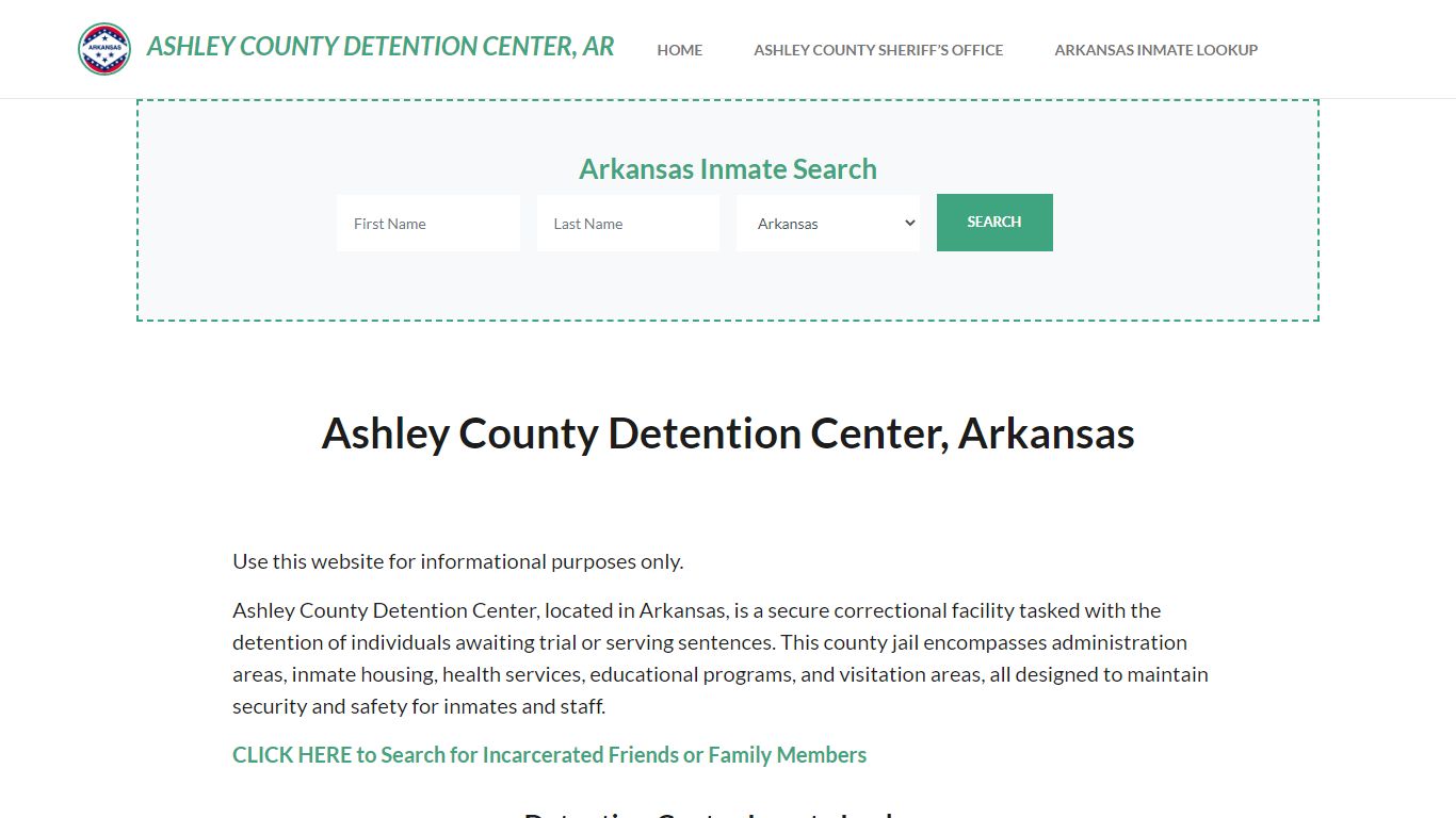 Ashley County Detention Center, AR Inmate Roster, Offender Search