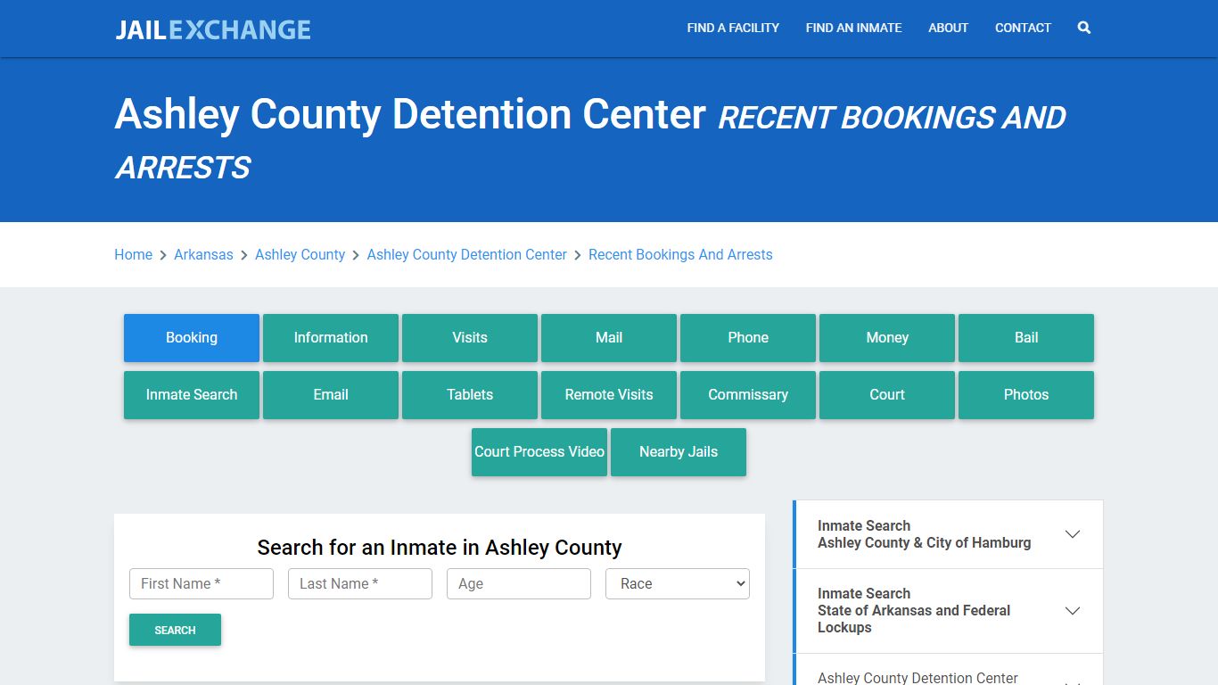 Ashley County Detention Center Recent Bookings And Arrests - Jail Exchange