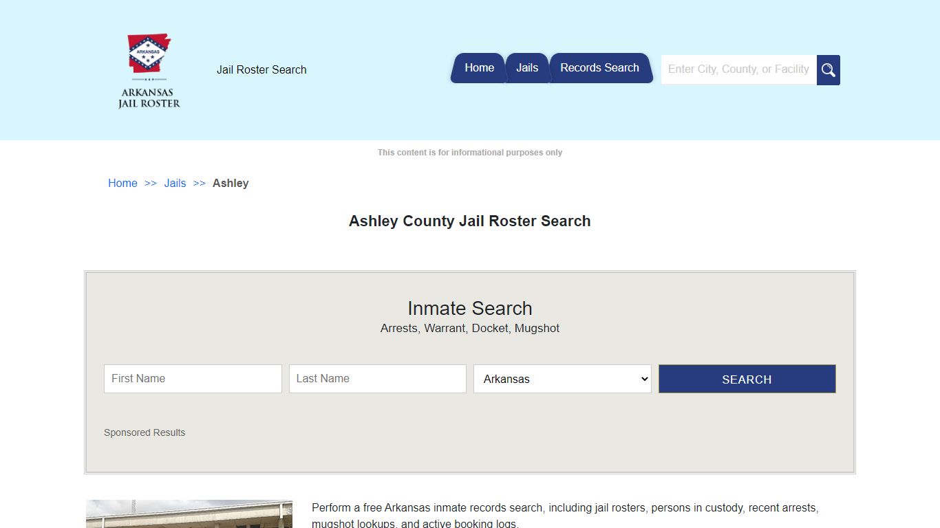 Ashley County Jail Roster Search